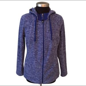 Green Tea Heather Blue Zip-Up Jacket with Hoodie M